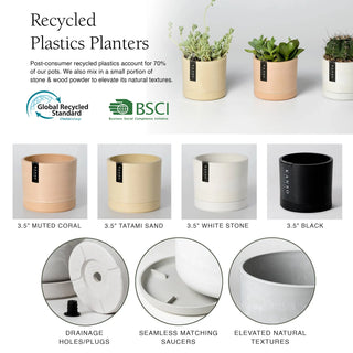 3.5" Earth Tone Mini Planters Kanso Designs