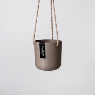 4" Signature Stone Hanging Planter Pot: Stone Grey Kanso Designs