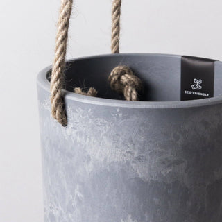 4" Signature Stone Hanging Planter Pot: Stone Grey Kanso Designs