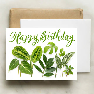 Birthday Card with Houseplants Bottle Branch