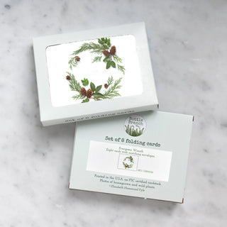 Card set - evergreen wreath Bottle Branch