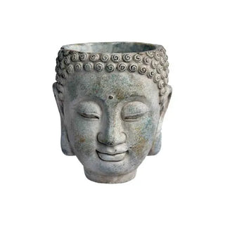 Cement Buddha Head Planter Lotus