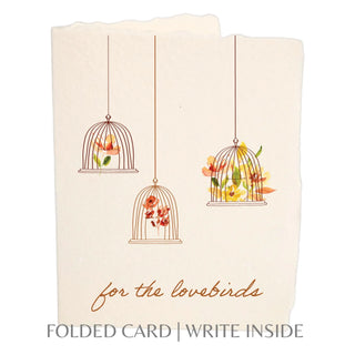 For the Lovebirds | Eco-Friendly Wedding Greeting Card: Folded A2 Greeting Card. Blank Inside. Paper Baristas