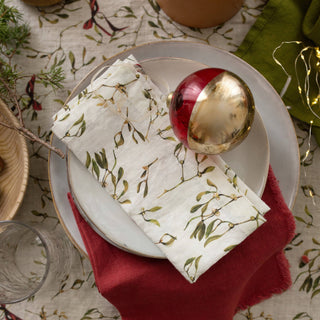 Mistletoe Linen Napkins Set of 2 - Moss & More