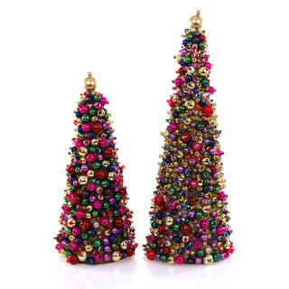 Set of 2 Beaded Christmas Trees