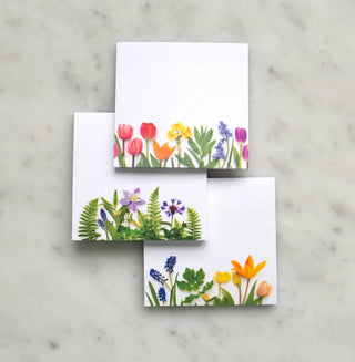 Sticky notes - 3 pack - Colorful Spring flowers Bottle Branch